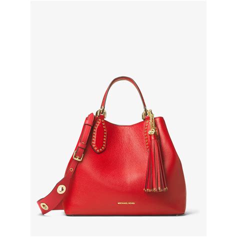 michael kors 1981 red bag|Michael Kors red shoulder bag.